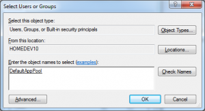 Application Pool Identity Resolved